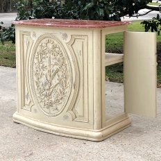 19th Century French Louis XVI Marble Top Painted Counter ~ Bar