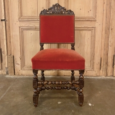 19th Century Renaissance Walnut Barley Twist Side Chair