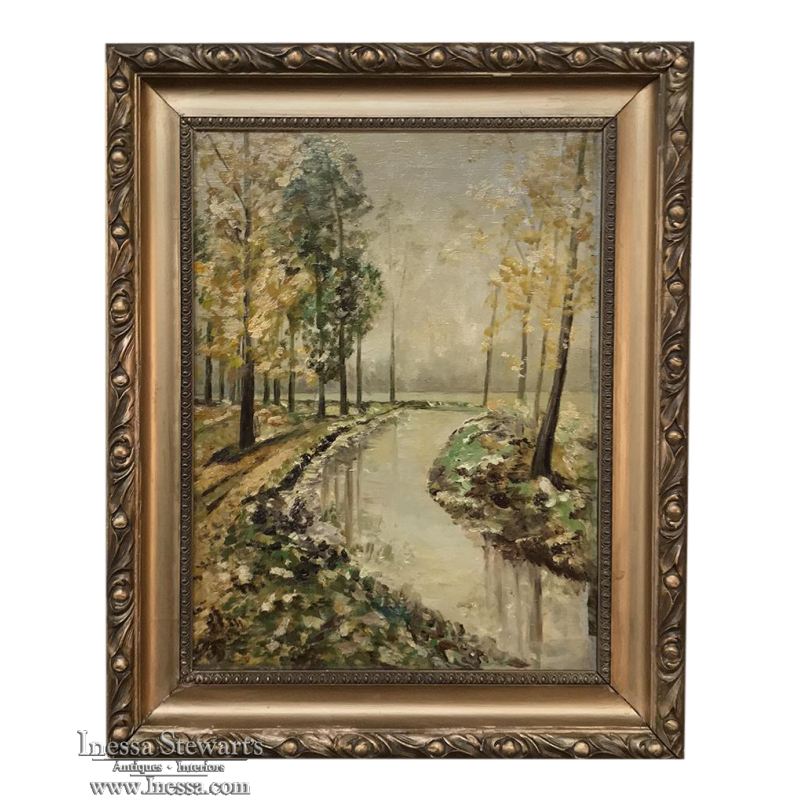 Antique Framed Oil Painting on Canvas