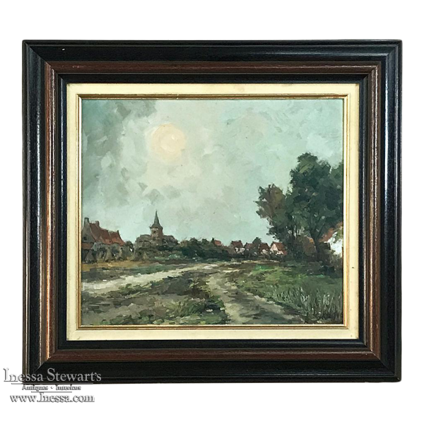 Vintage Framed Oil Painting on Board by A. Sergier