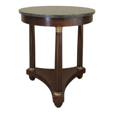 19th Century French Empire Round Marble Top End Table