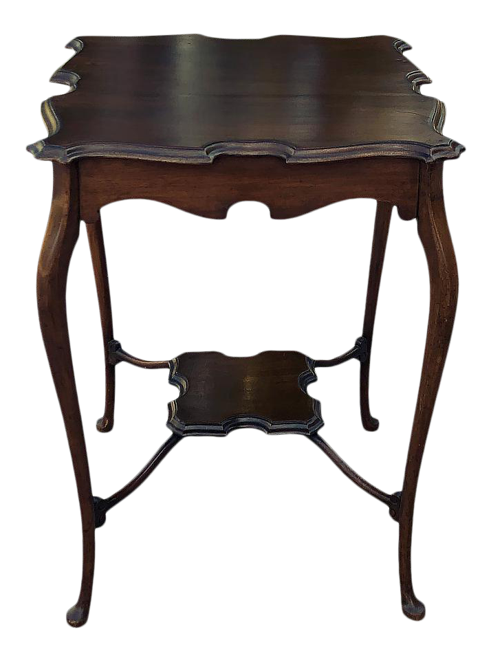Antique English Queen Anne Walnut End Table, Queen Anne End Table Legs