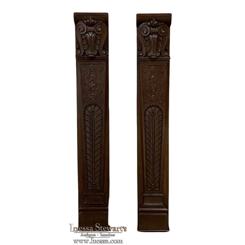 Pair 19th Century Carved Pilasters