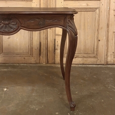 19th Century French Louis XV Hand-Carved Walnut End Table
