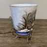 19th Century French Limoges-Style Hand Painted Porcelain Jardinière with Enameled Mounts