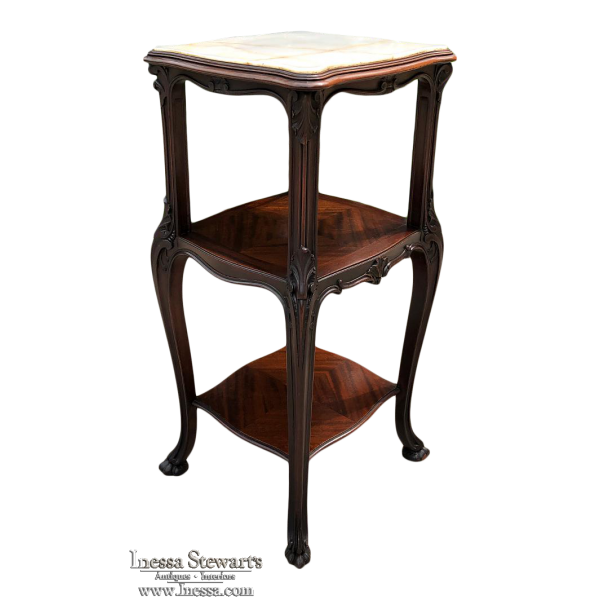19th Century French Solid Rosewood End Table ~ Nightstand