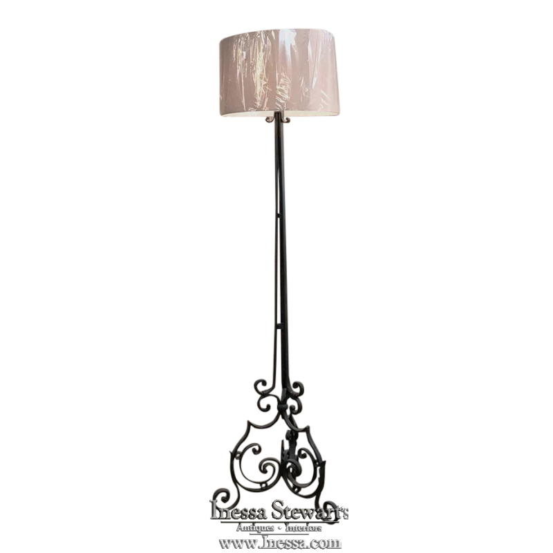 Country French Wrought Iron Floor Lamp, Country Floor Lamp