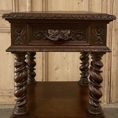 19th Century French Renaissance Carved Nightstand ~ End Table