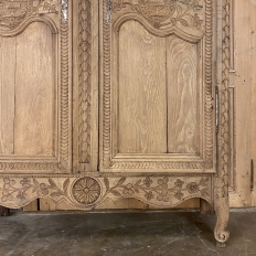 19th Century Country French Armoire from Normandie in Stripped Oak