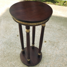 19th Century French Empire Mahogany & Brass Pedestal ~ End Table