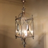 Palladio Lantern Chandelier in Brass with Beveled Glass