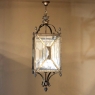 Palladio Lantern Chandelier in Brass with Beveled Glass