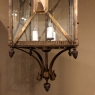Palladio Lantern Chandelier in Brass with Beveled Glass