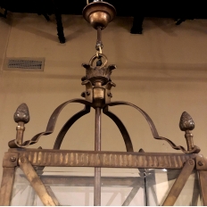 Palladio Lantern Chandelier in Brass with Beveled Glass