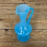 Mid-Century Hand-Blown French Blue Opaline Glass Ewer