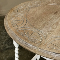 Antique Painted Barley Twist End Table