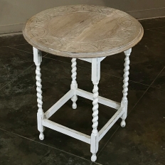 Antique Painted Barley Twist End Table