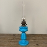 19th Century Hand-Blown Liegoise Blue Opaline Glass Oil Lantern
