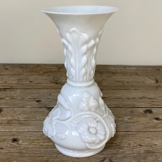 Antique French White Opaline Flower Vase