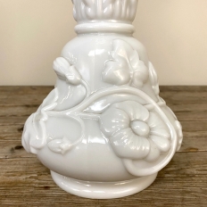 Antique French White Opaline Flower Vase