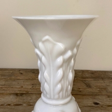 Antique French White Opaline Flower Vase