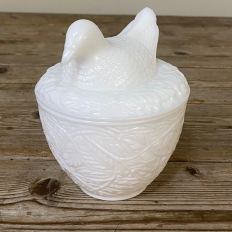 Antique French White Opaline Flower Vase