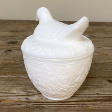 Antique French White Opaline Flower Vase