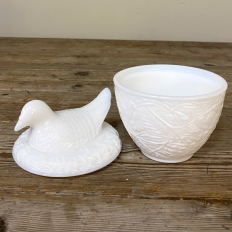 Antique French White Opaline Flower Vase