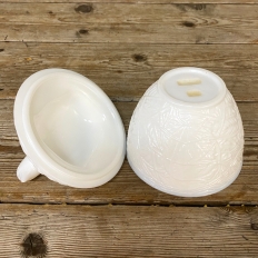 Antique French White Opaline Flower Vase