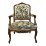 19th Century French Walnut Louis XV Needlepoint Tapestry Armchair ~ Fauteuil