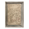 Antique French Tapestry with Whitewashed Frame