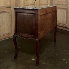 Antique French Regence Walnut Marble Top Commode