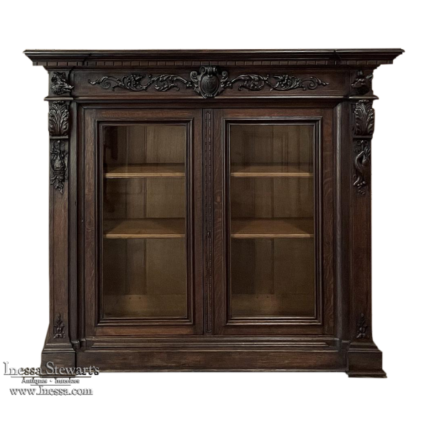 19th Century French Renaissance Hunt Barrister's Bookcase ~ Vitrine