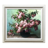 Antique Framed Oil Painting on Canvas ~ Floral Still Life by E. Devos