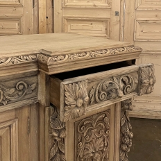 Mid-19th Century Grand French Renaissance Low Buffet in Stripped Oak