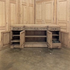 Mid-19th Century Grand French Renaissance Low Buffet in Stripped Oak