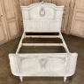 Antique French Walnut Louis XVI Painted Queen Bed