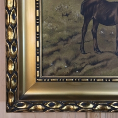 Antique Framed Oil Painting on Canvas by Charles Van Dousselaere