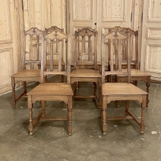 Set of 8 Antique Liegoise Rustic Country French Dining Chairs