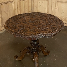 19th Century French Walnut Renaissance Carved Center Table