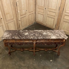 Antique Grand Italian Baroque Marble Top Console ~ Sofa Table