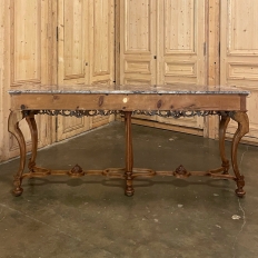 Antique Grand Italian Baroque Marble Top Console ~ Sofa Table