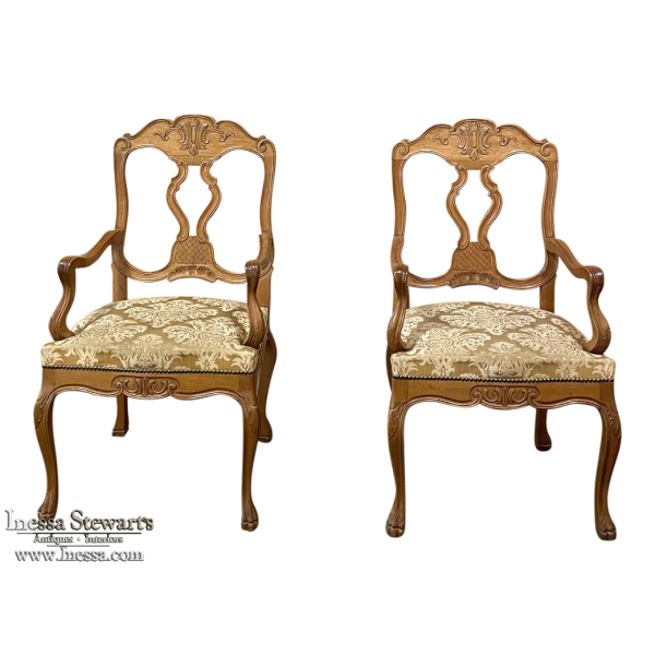 Pair Antique French Regence Armchairs