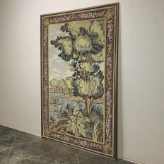 Antique Flemish Oudenaarde Style Framed Wool Tapestry Circa 1890s