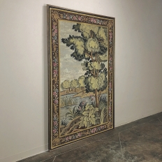 Antique Flemish Oudenaarde Style Framed Wool Tapestry Circa 1890s