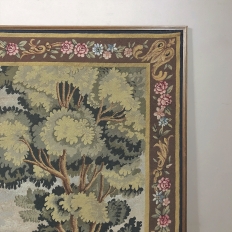 Antique Flemish Oudenaarde Style Framed Wool Tapestry Circa 1890s