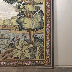 Antique Flemish Oudenaarde Style Framed Wool Tapestry Circa 1890s