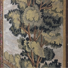 Antique Flemish Oudenaarde Style Framed Wool Tapestry Circa 1890s