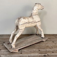 18th Century Hand-Carved Pine Rocking Horse