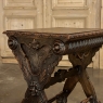 19th Century Italian Renaissance Walnut Leather Top End Table